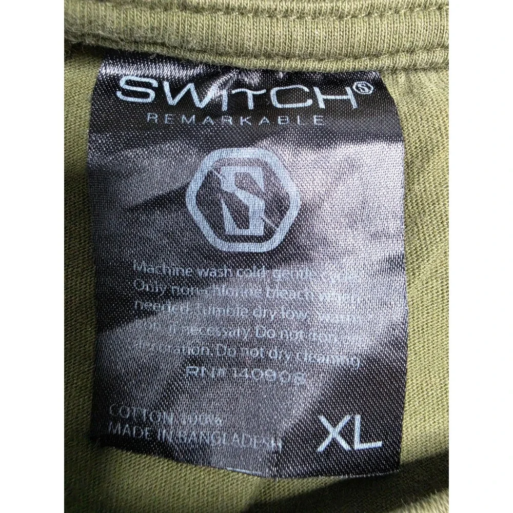 Switch Remarkable T-Shirt Mens XL Olive Green Graphic Certified True Dollar Bill - Picture 4 of 6